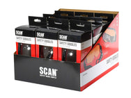 Scan - Safety Goggle With Anti-Fog - Clear safety goggles with red interior trim. Pack of 12. - imagen 2