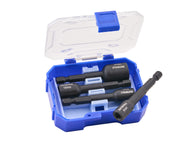 Faithfull - Faithfull 4 Piece Impact Nut Driver Set - Magnetic nut driver set in blue storage case.
