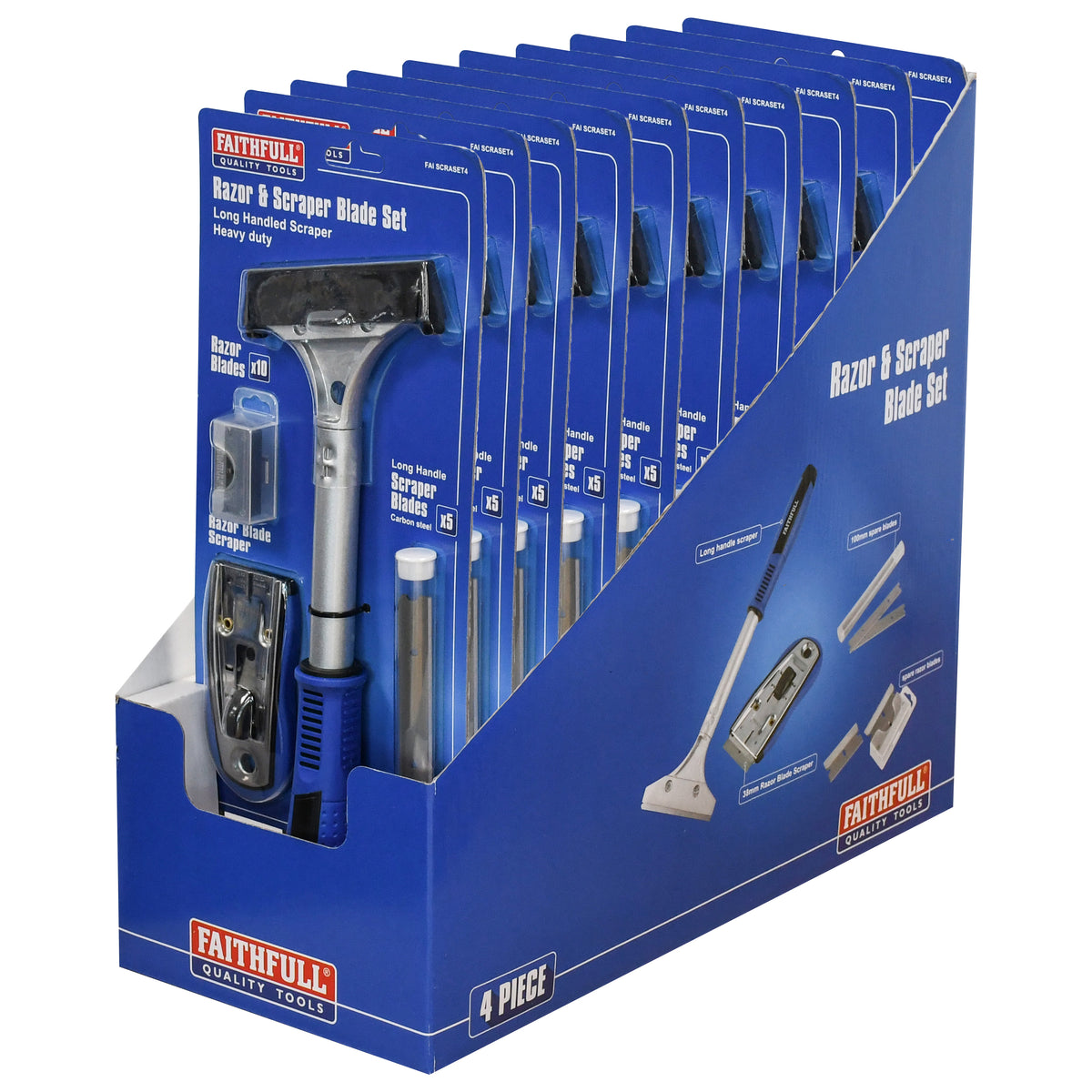 Faithfull - Faithfull Scraper Combi Pack - Heavy-duty scraper set with blades and ergonomic handle. Pack of 10. - imagen 2