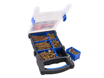 Forgefix - Forgefix 650 Piece Screw Set - Screw organizer box with multiple compartments, clear lid.