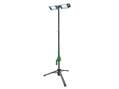 Lighthouse - Lighthouse Rechargeable Site Light (10,000 Lumens) - Dual-head adjustable LED work light on tripod stand.
