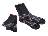Scan - Scan Work Socks Triple Pack - Black sports socks with red and grey accents.