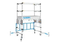 Zarges - Zarges TT002 Teletower Aluminium Telescopic Scaffold Tower with Toeboards - Adjustable mobile scaffolding tower with stabilizing wheels.