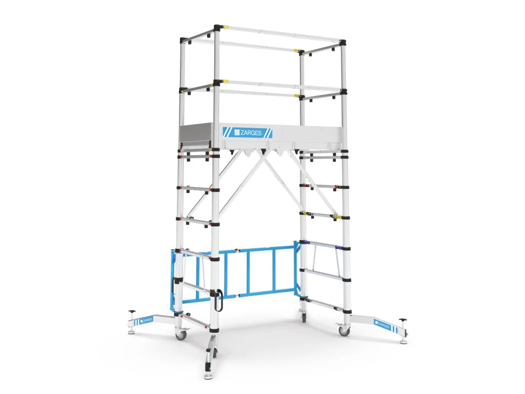 Zarges - Zarges TT002 Teletower Aluminium Telescopic Scaffold Tower with Toeboards - Aluminum mobile scaffold tower with safety guardrails. - imagen 4