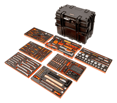 Bahco MOBILE Rigid Tool Case on Wheels Kit, 200 Piece