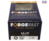ForgeFix ForgeFast Pozi Compatible Elite Performance Wood Screw ZY 4.0 x 70mm Box 100 - imagen 2