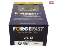 ForgeFix ForgeFast Pozi Compatible Elite Performance Wood Screw ZY 4.5 x 80 mm Box 100 - imagen 2