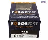 ForgeFix ForgeFast Pozi Compatible Elite Performance Wood Screw ZY 5.0 x 25mm Box 200 - imagen 2