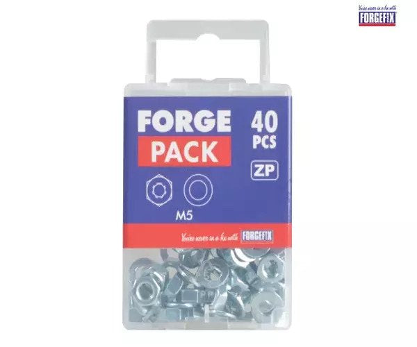 ForgeFix Hexagonal Nuts & Washers ZP M5 ForgePack 40 - imagen 2