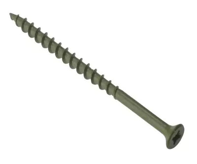 ForgeFix Decking Screw Pozi Compatible ST Green Anti-Corrosion 4.5 x 60mm Tub 1000