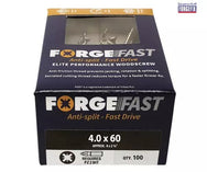 ForgeFix ForgeFast Pozi Compatible Elite Performance Wood Screw ZY 4.0 x 60mm Box 100 - imagen 2