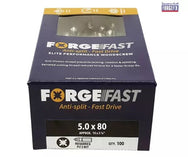 ForgeFix ForgeFast Pozi Compatible Elite Performance Wood Screw ZY 5.0 x 80mm Box 100 - imagen 2