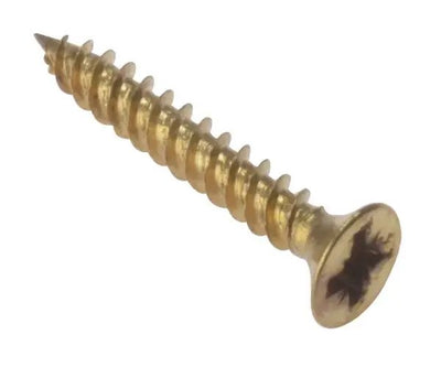 ForgeFix General Purpose Pozi Compatible Screw CSK TT Electro Brass 1/2in x 4 Box 200