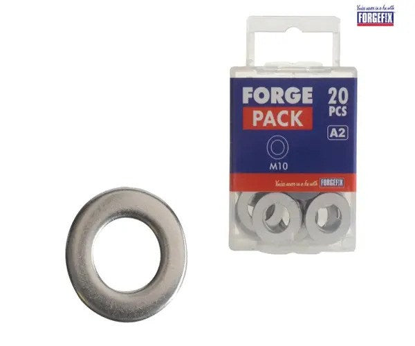 ForgeFix Flat Washers DIN125 A2 Stainless Steel M10 ForgePack 20 - imagen 3