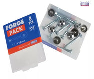 ForgeFix Mirror Screw Chrome Domed Top Slotted ZP 1.1/4in x 8 Forge Pack 8 - imagen 3