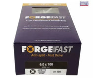 ForgeFix ForgeFast Pozi Compatible Elite Performance Wood Screw ZY 6.0 x 100mm Box 100 - imagen 2