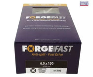 ForgeFix ForgeFast Pozi Compatible Elite Performance Wood Screw ZY 6.0 x 150mm Box 100 - imagen 2