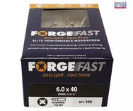ForgeFix ForgeFast Pozi Compatible Elite Performance Wood Screw ZY 6.0 x 40mm Box 100 - imagen 2