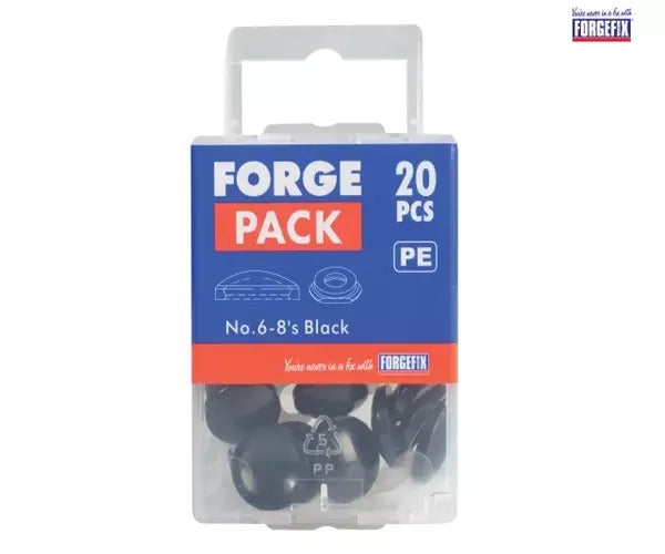 ForgeFix Domed Cover Cap Black No. 6-8 Forge Pack 20 - imagen 2