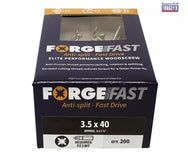 ForgeFix ForgeFast Pozi Compatible Elite Performance Wood Screw ZY 3.5 x 40mm Box 200 - imagen 2