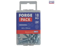 ForgeFix Machine Screw Pozi Compatible Pan Head ZP M4 x 20mm Forge Pack 18 - imagen 2