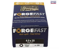ForgeFix ForgeFast Pozi Compatible Elite Performance Wood Screw ZY 4.0 x 20mm Box 200 - imagen 2