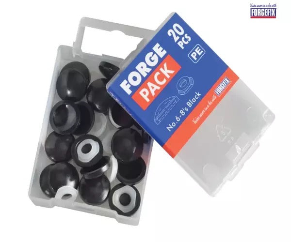 ForgeFix Domed Cover Cap Black No. 6-8 Forge Pack 20 - imagen 3