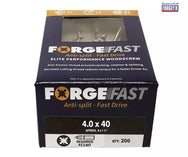 ForgeFix ForgeFast Pozi Compatible Elite Performance Wood Screw ZY 4.0 x 40mm Box 200 - imagen 2