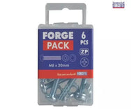 ForgeFix Machine Screw Pozi Compatible Pan Head ZP M6 x 30mm Forge Pack 6 - imagen 2