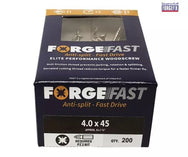 ForgeFix ForgeFast Pozi Compatible Elite Performance Wood Screw ZY 4.0 x 45mm Box 200 - imagen 2