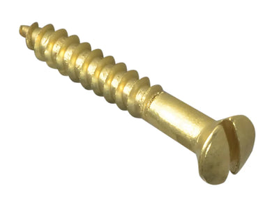 ForgeFix Solid Brass Wood Screw 1.1/2 x 8in with slotted raised countersunk head