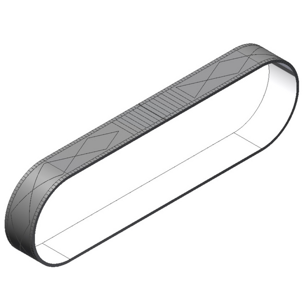 Gray belt with geometric pattern on a white background