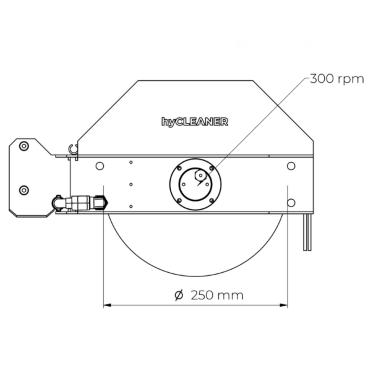 Technical drawing of a machine component with 'byCLEANER' branding and dimensions. - imagen 9