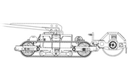 Technical drawing of a steamroller on a white background - imagen 4