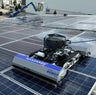 Solar robot cleaning system on a solar panel roof