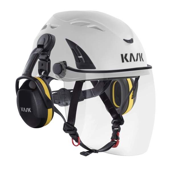 KASK - KASK Full Face Visor for Helmets - White safety helmet with integrated visor and earmuffs. - imagen 3