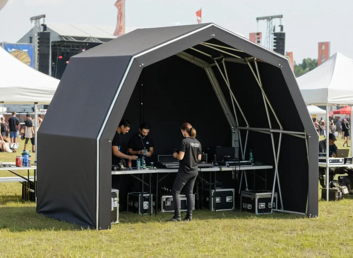 Konligo The Tent folding gazebo set up as a front-of-house booth at a live event - imagen 7