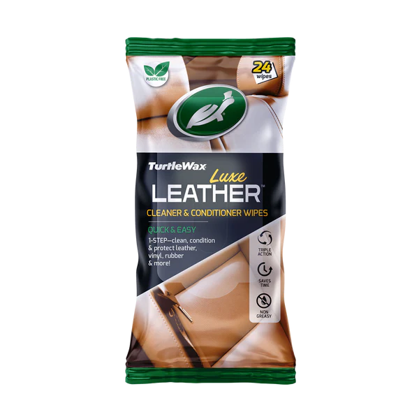 Turtle Wax Luxe Leather Cleaner & Conditioner Wipes (Pack of 24) – – Now available at MTN Shop UK.