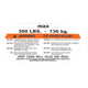 Capacity Warning Label (300 Lbs) Prostar