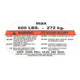 Capacity Warning Label (600 Lbs) Prostar