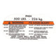 Capacity Warning Label (500 Lbs) Prostar