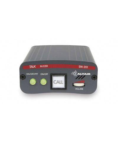 Black intercom beltpack with call button. Altair 5007 EM-201 Intercom Beltpack - 1ch