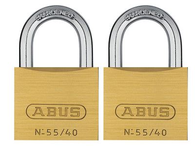 ABUS Mechanical 55/40mm Brass Padlocks Twin Pack – – Now available at MTN Shop UK.