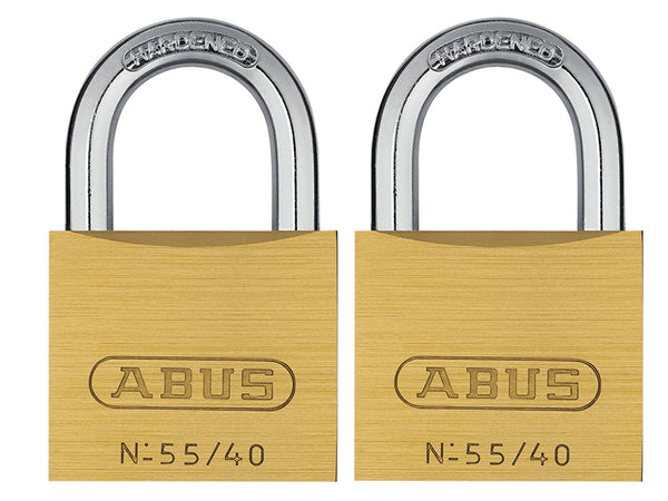 ABUS Mechanical 55/40mm Brass Padlocks Twin Pack – – Now available at MTN Shop UK.