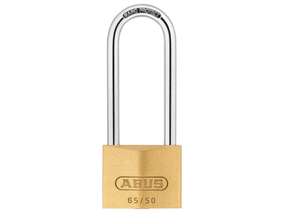 ABUS Mechanical 65/50mm Brass Padlock 80mm Long Shackle Keyed Alike 6504 – – Now available at MTN Shop UK.