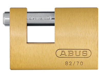 ABUS Mechanical 82/70mm Monoblock Brass Shutter Padlock – – Now available at MTN Shop UK.