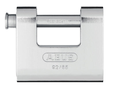 ABUS Mechanical 92/65mm Monoblock Brass Body Shutter Padlock Carded – – Now available at MTN Shop UK.
