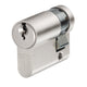 ABUS Mechanical  E60NP Euro Half Cylinder Nickel Pearl 10mm / 30mm Visi