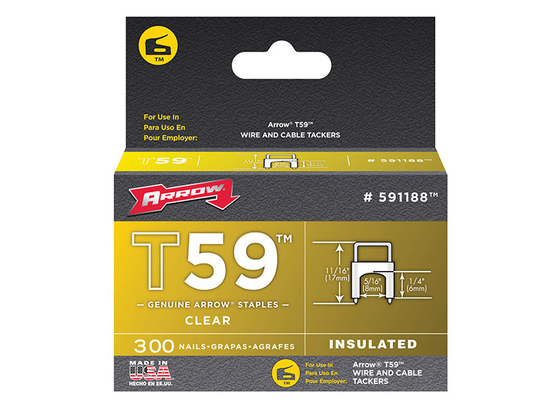 Arrow T59 Insulated Staples Clear 6 x 8mm (Box 300) – – Now available at MTN Shop UK. - imagen 2