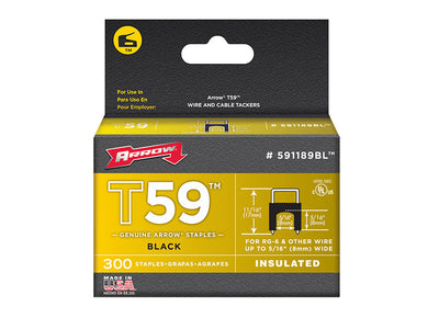 Arrow T59 Insulated Staples Black 8 x 8mm (Box 300) – – Now available at MTN Shop UK.
